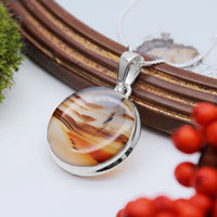 FALL - Sterling Silver & Montana Agate Necklace