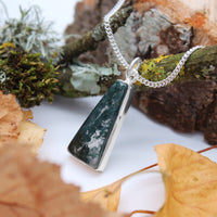 FOREST FOLLY - Sterling Silver & Moss Agate Necklace