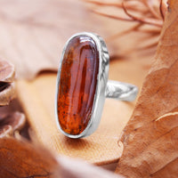 BONFIRE - Sterling Silver & Orange Kyanite Ring - MEDIUM