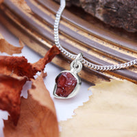CRIMSON LEAVES - Sterling Silver & Garnet Necklace