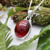 EMBERS  - Sterling Silver & Hessonite Garnet  Necklace