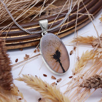 HARVEST - Sterling Silver & Scenic Agate Necklace