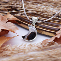 HARVEST MOON - Sterling Silver & Montana Agate Necklace