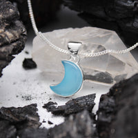 BLUE MOON - Sterling Silver & Blue Chalcedony Necklace
