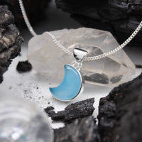 BLUE MOON - Sterling Silver & Blue Chalcedony Necklace