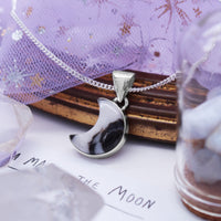 GHOST MOON - Sterling Silver & Zebra Jasper Necklace