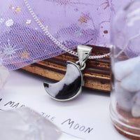 GHOST MOON - Sterling Silver & Zebra Jasper Necklace