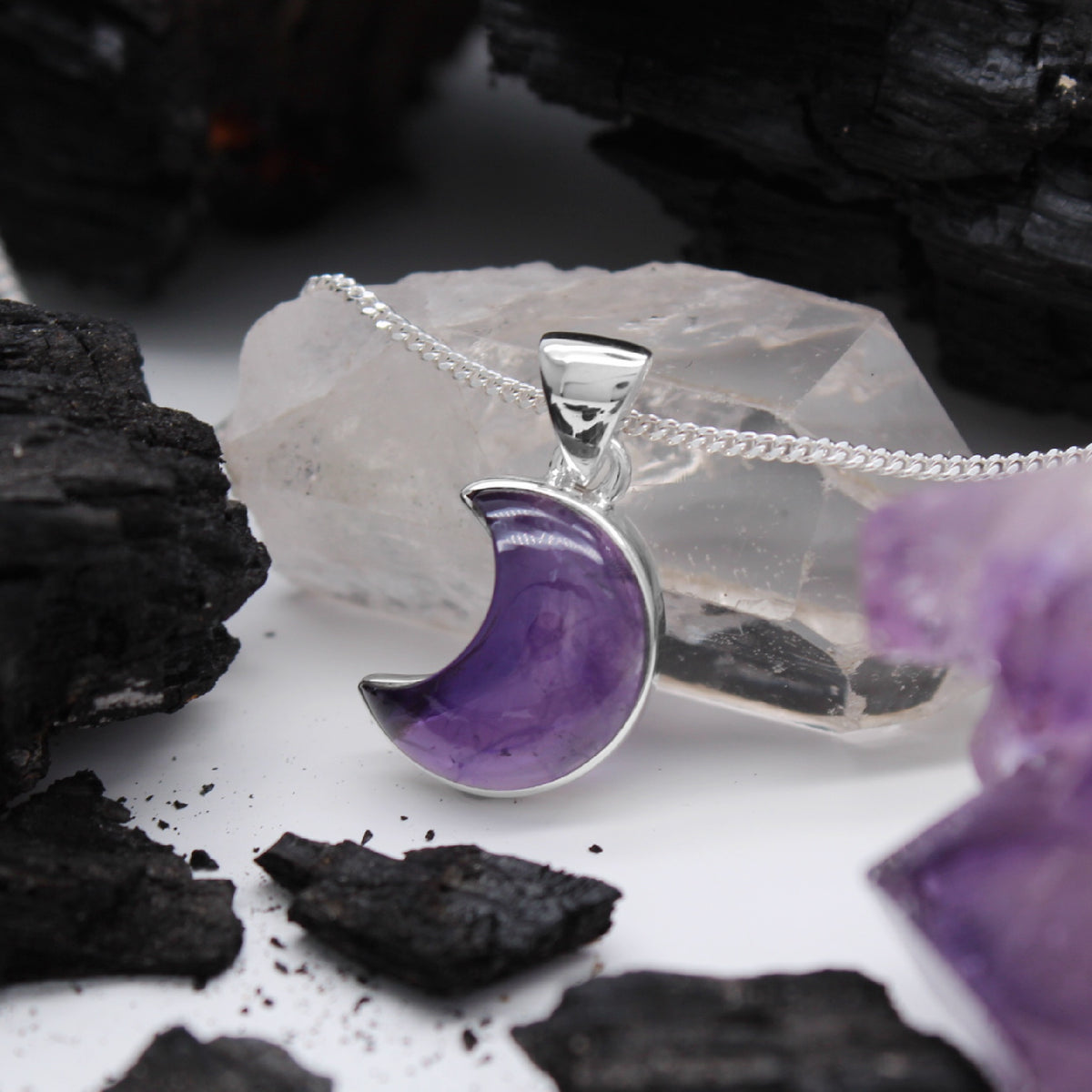 LAVENDER MOON - Sterling Silver & Amethyst Necklace