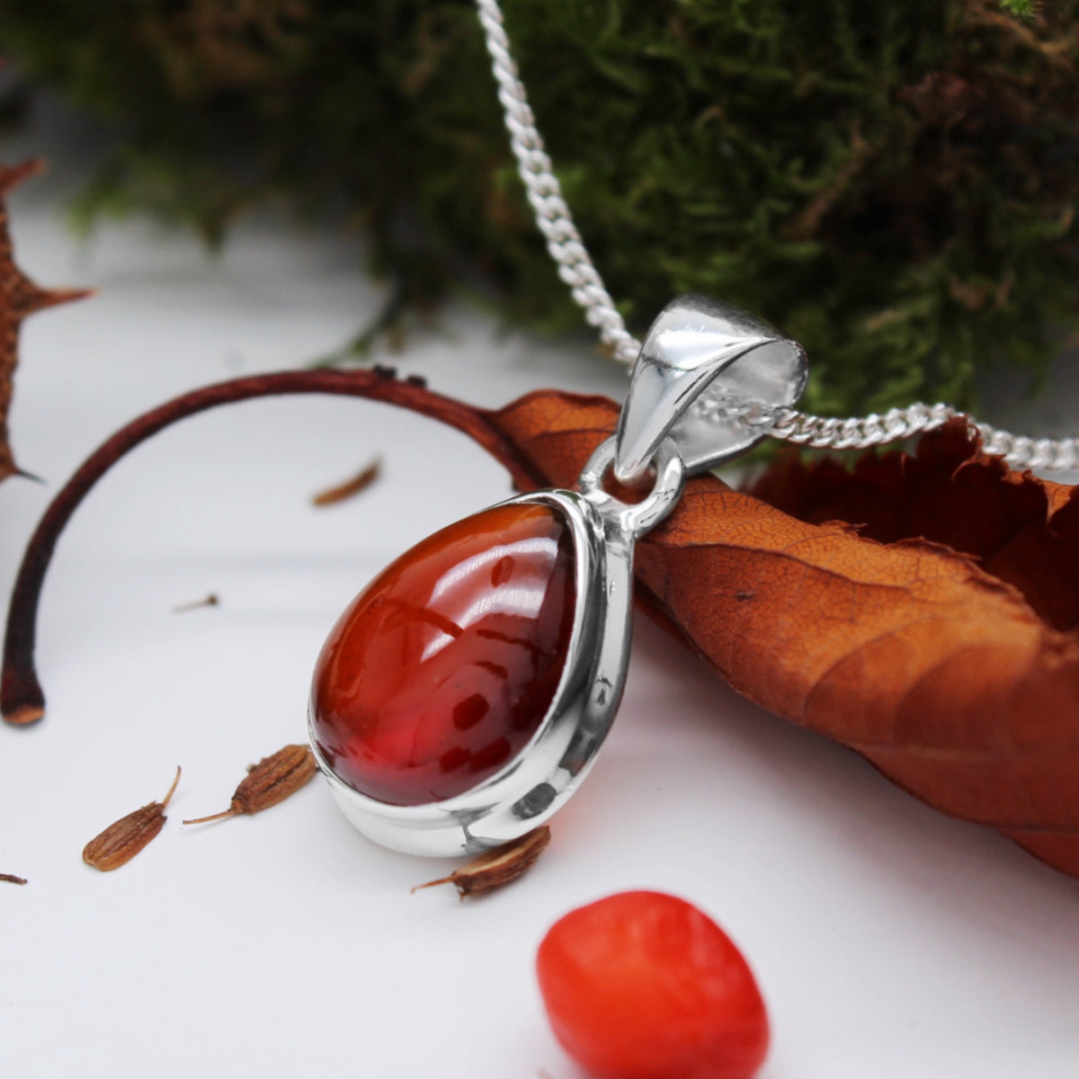 EMBERS Sterling Silver Hessonite Garnet Necklace – AS ABOVE