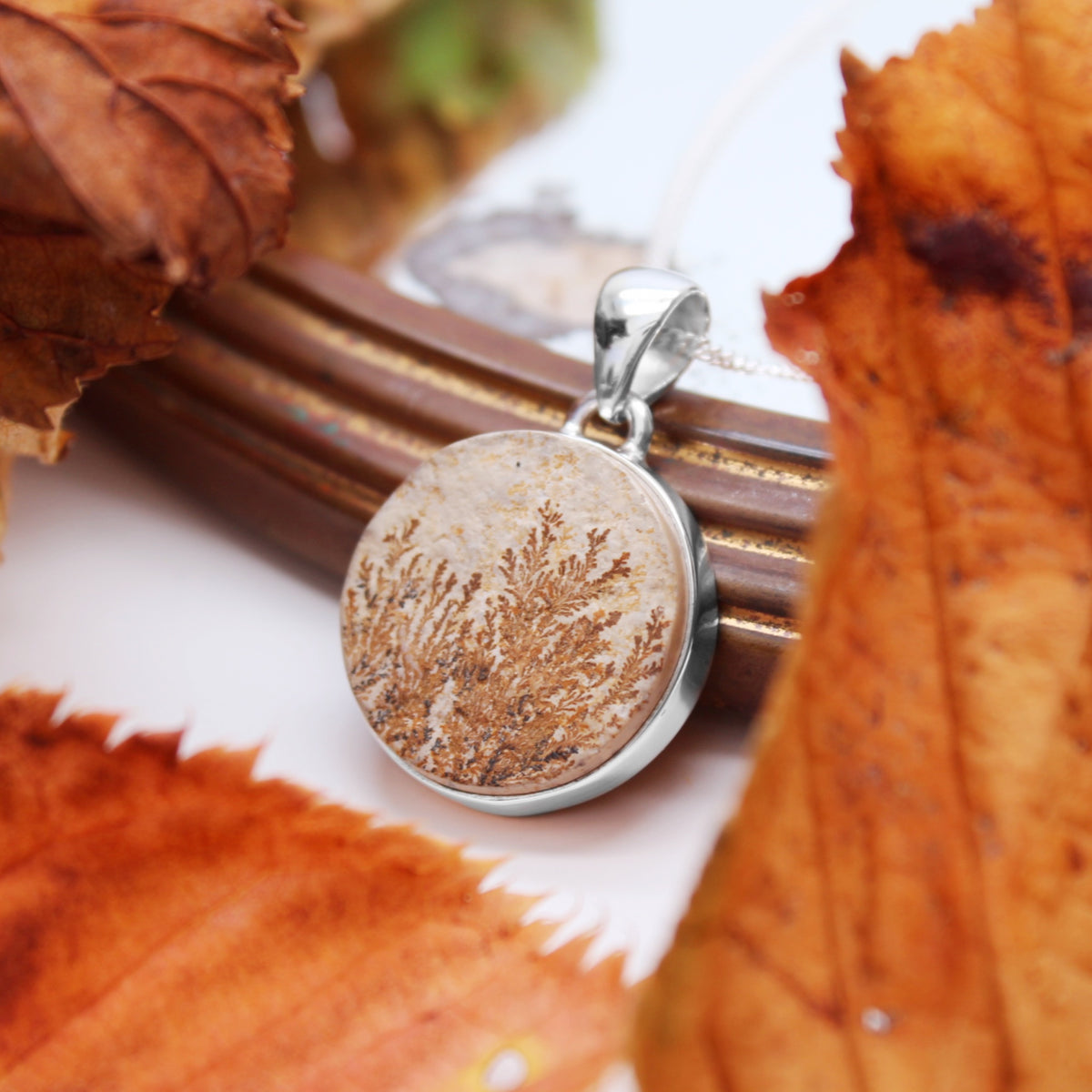 HARVEST - Sterling Silver & Psilomelane Dendrite Necklace