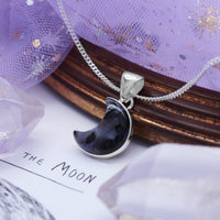 STORMY MOON - Sterling Silver & Mystic Merlinite Necklace