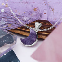 MYSTIC MOON - Sterling Silver & Purple Lepidolite Necklace