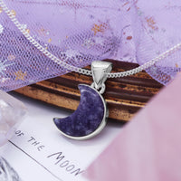 MYSTIC MOON - Sterling Silver & Purple Lepidolite Necklace
