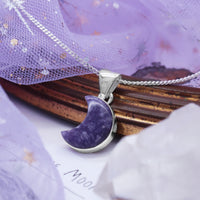 MYSTIC MOON - Sterling Silver & Purple Lepidolite Necklace