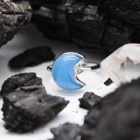 BLUE MOON - Sterling Silver & Blue Chalcedony Ring - US 10