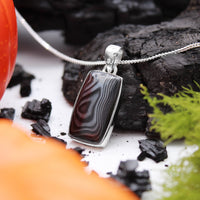 BLACK HOLE - Sterling Silver & Psilomelane Necklace