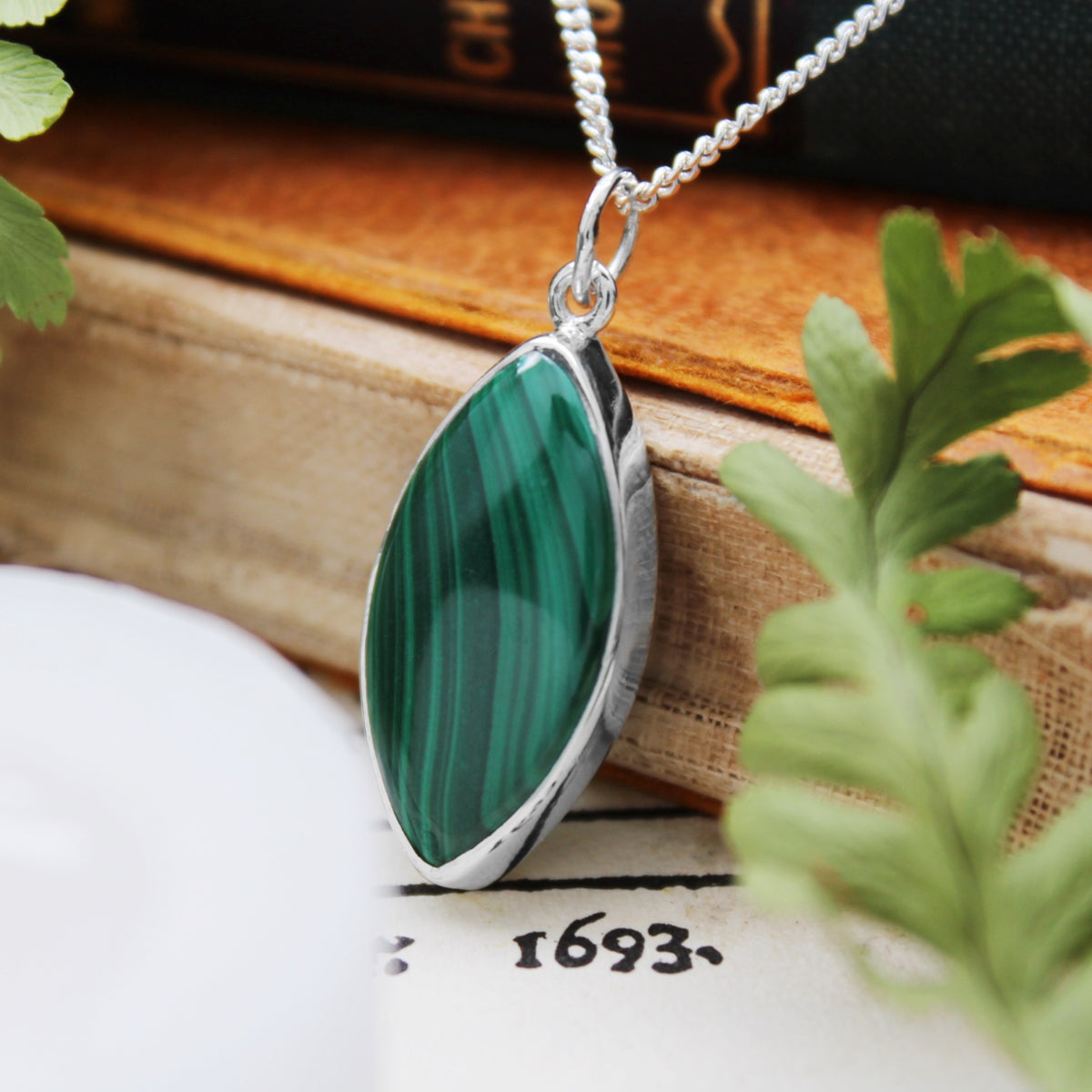 WOODLAND WANDER  - Sterling Silver & Malachite Necklace