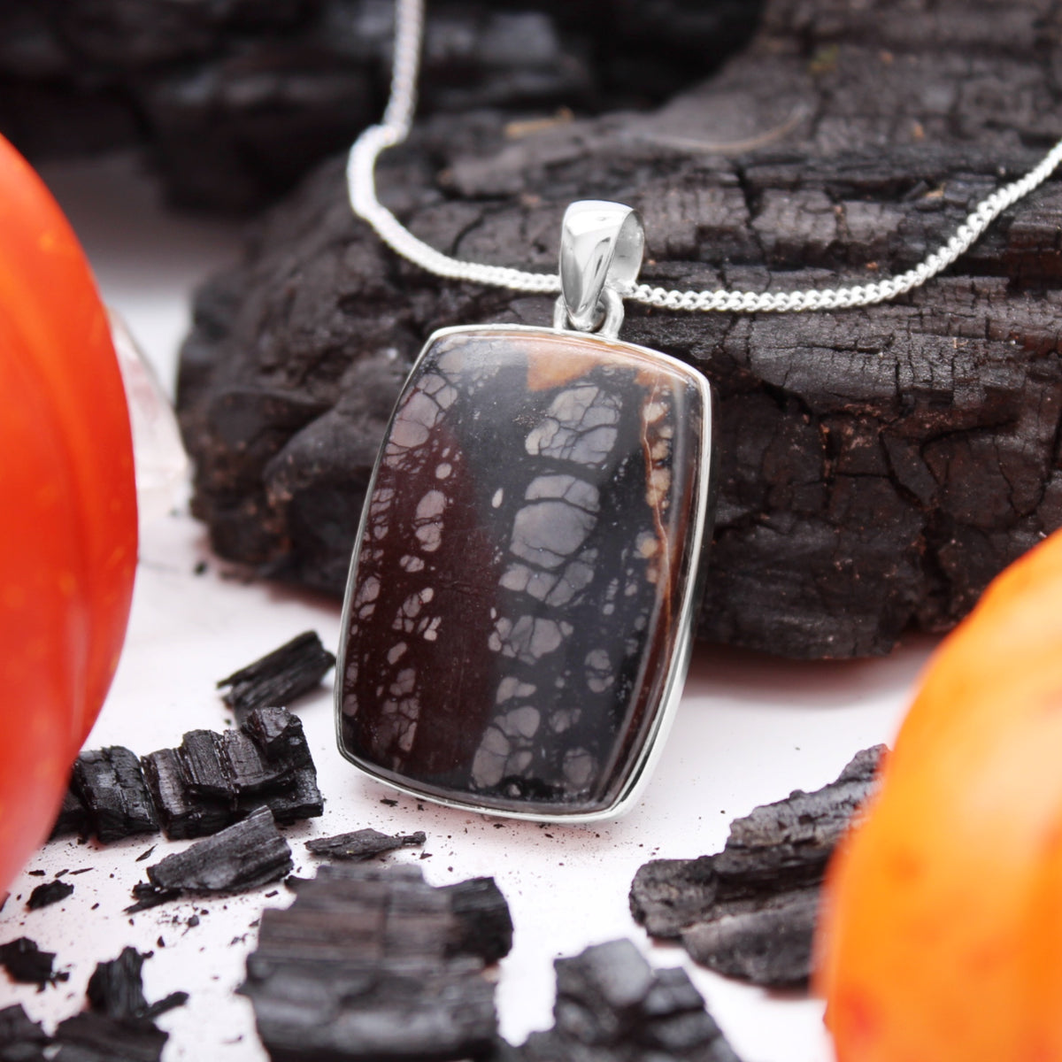 FORGOTTEN FOREST - Sterling Silver & Picasso Jasper Necklace