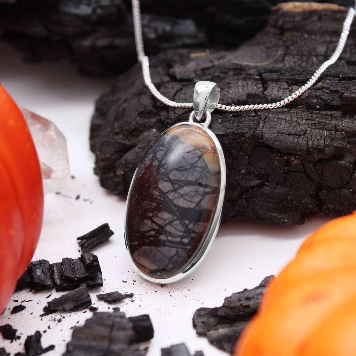 FORGOTTEN FOREST - Sterling Silver & Picasso Jasper Necklace