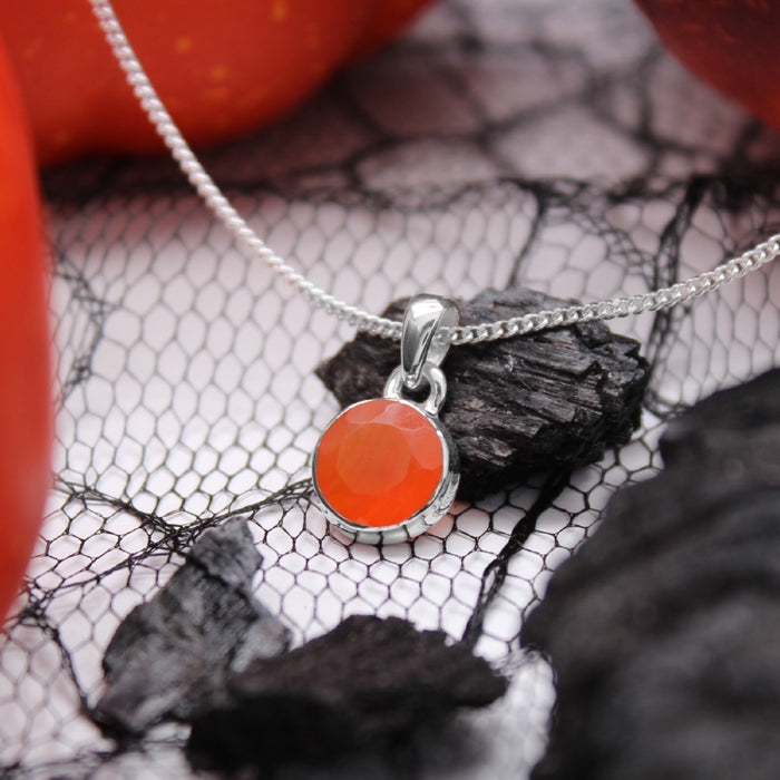 PUMPKIN PATCH - Sterling Silver & Carnelian Necklace