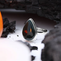 ELVIRA - Sterling Silver & Blood Stone Ring - US 9