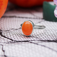 PUMPKIN PATCH - Sterling Silver & Carnelian Ring - US 6