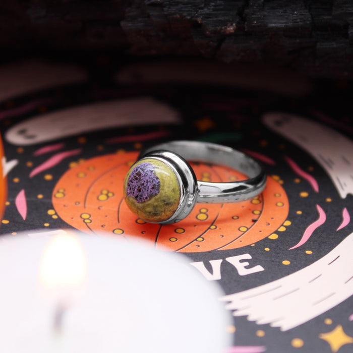 WITCHES BREW - Sterling Silver & Atlantisite Ring - US 9