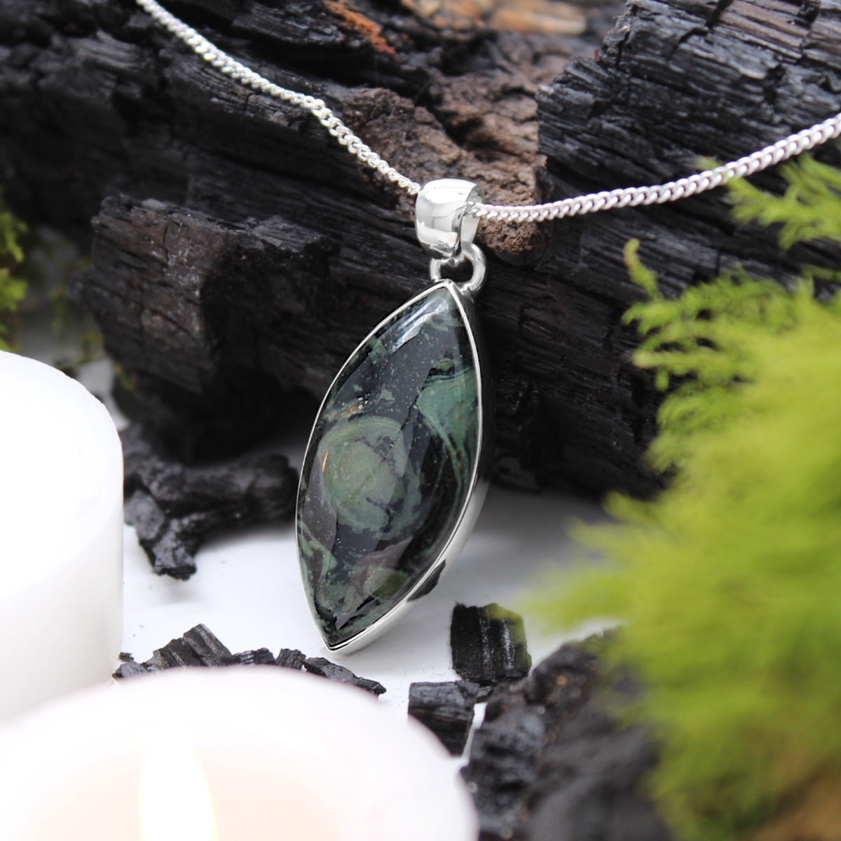 OTHER REALM - Sterling Silver & Kambaba Jasper Necklace