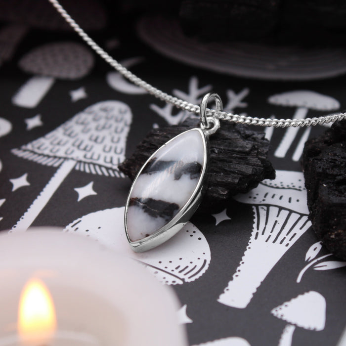 BEETLEJUICE - Sterling Silver & Zebra Jasper Necklace
