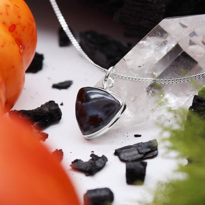 STORMY SKIES - Sterling Silver & Mystic Merlinite Necklace