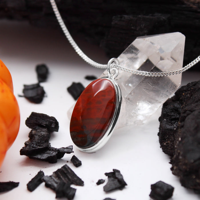 ELVIRA - Sterling Silver & Bloodstone Necklace