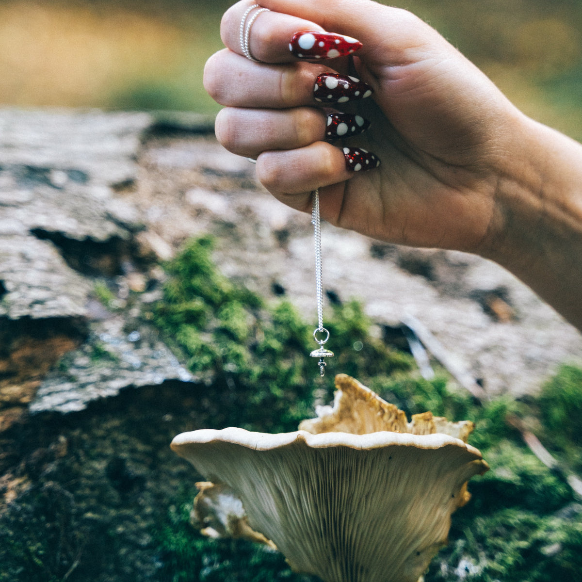 PORCELAIN FUNGUS - Sterling Silver Necklace