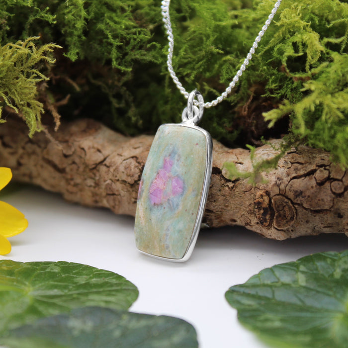 WILDFLOWER - Sterling Silver & Ruby Fuchsite Necklace