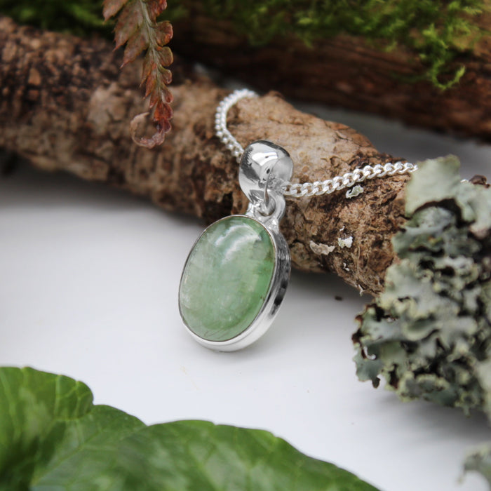FOREST FERN - Sterling Silver & Green Kyanite Necklace