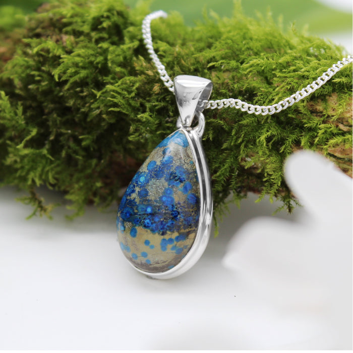 COOL WATERS - Sterling Silver & Azurite Necklace