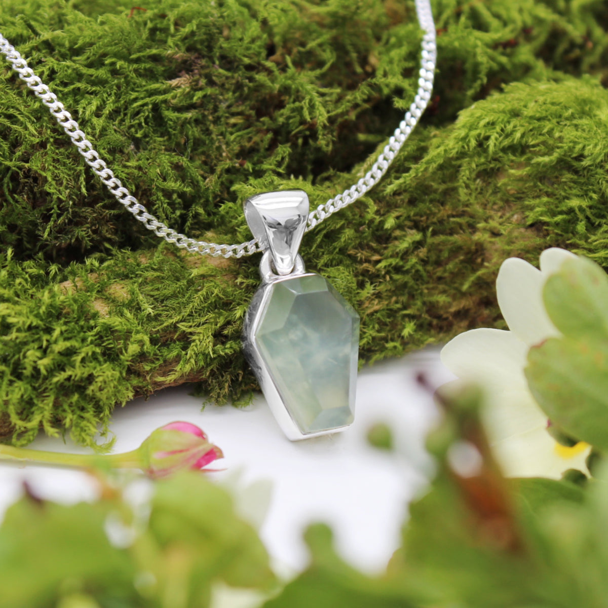 NEW BEGINNINGS - Sterling Silver & Prehnite Necklace