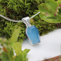 BENEATH THE WATER - Sterling Silver & Blue Chalcedony Necklace