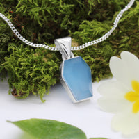 BENEATH THE WATER - Sterling Silver & Blue Chalcedony Necklace