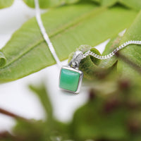 LILY PAD - Sterling Silver & Chrysoprase Necklace