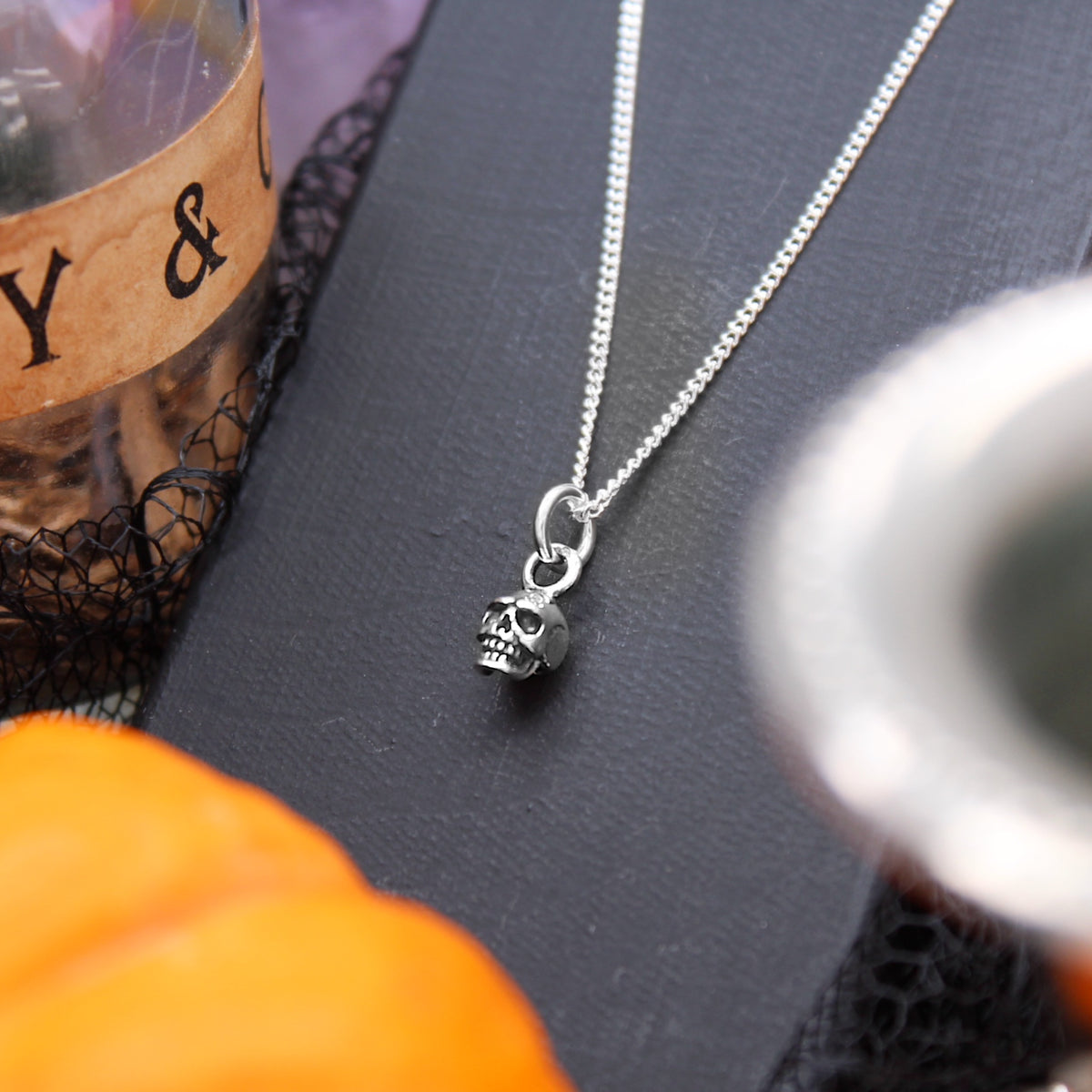 MINI SKULL - Sterling Silver Necklace