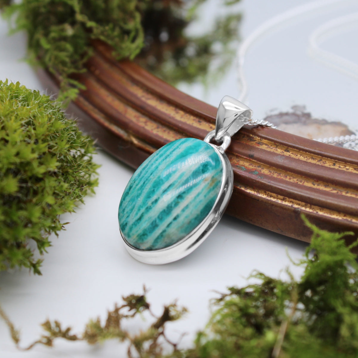 BEETLE BUG - Sterling Silver & Amazonite Necklace