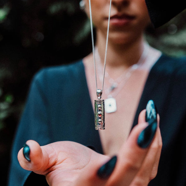 WOODLAND POISON BOTTLE - Sterling Silver & Gemstone Locket