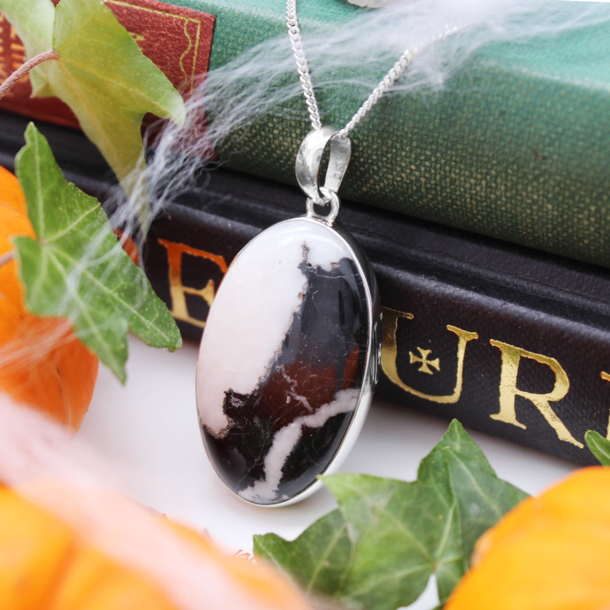 BEETLEJUICE - Sterling Silver & Zebra Jasper Necklace