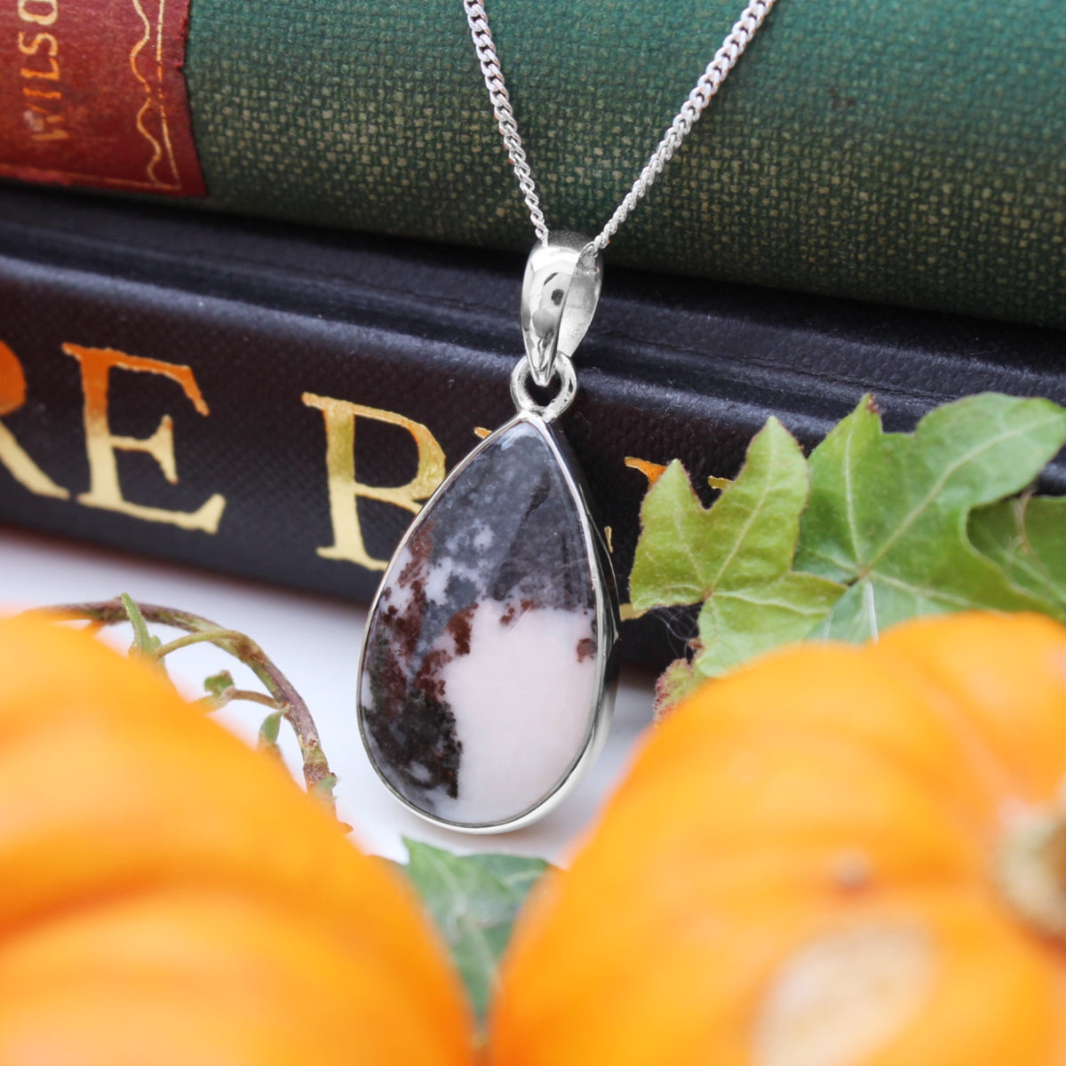 BEETLEJUICE - Sterling Silver & Zebra Jasper Necklace