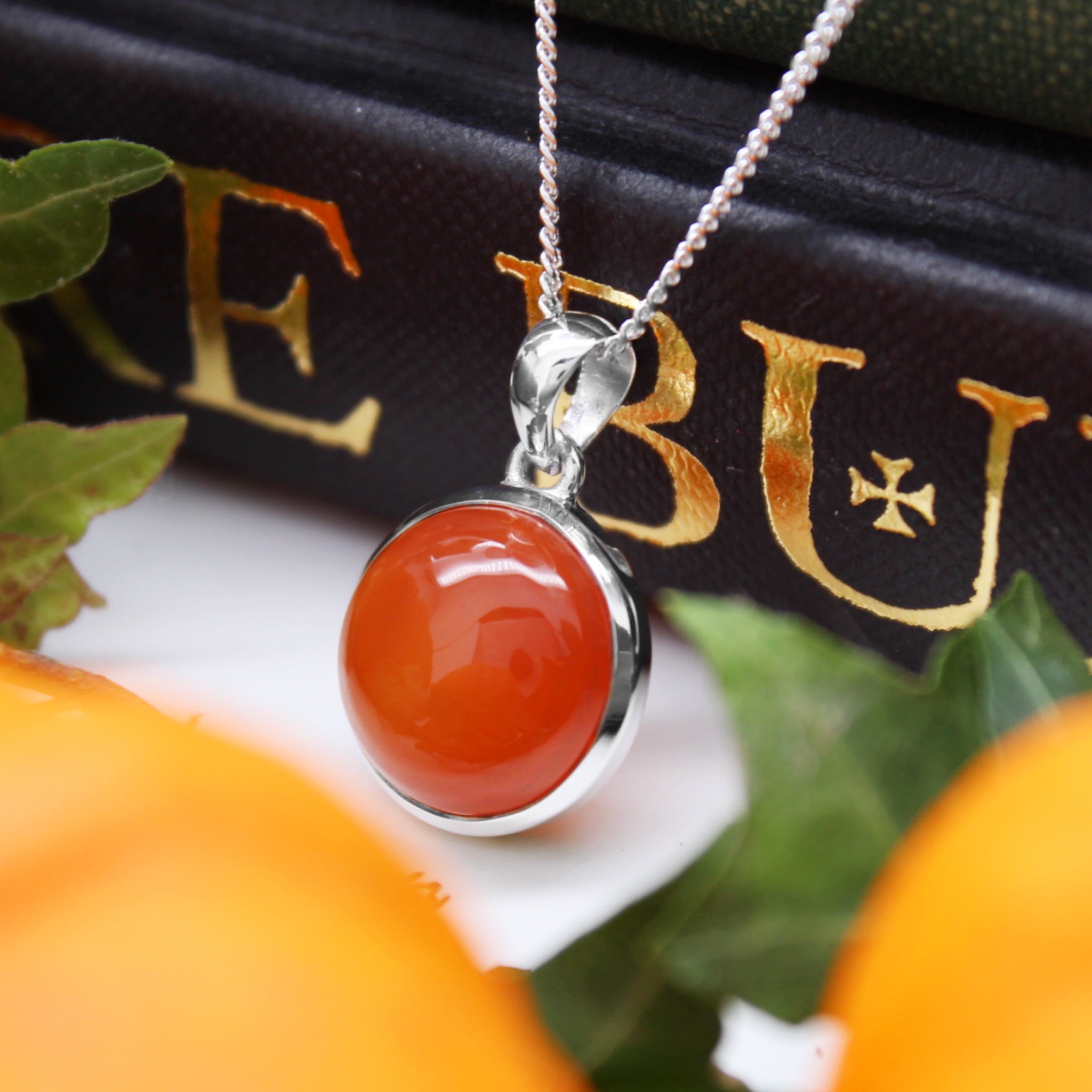 Sterling deals carnelian necklace