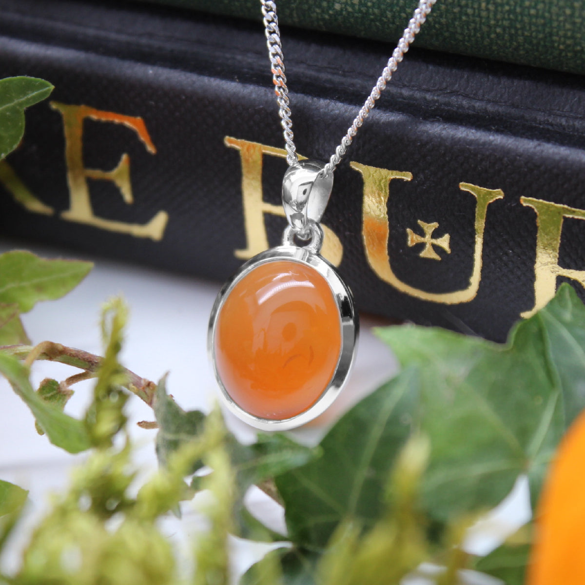 PUMPKIN PATCH - Sterling Silver & Carnelian Necklace