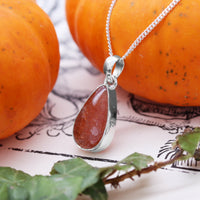 PUMPKIN SPICE - Sterling Silver & Sunstone Necklace