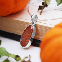 PUMPKIN SPICE - Sterling Silver & Sunstone Necklace