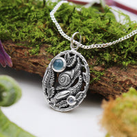 SLUGS & SNAILS - Blue Chalcedony, Moonstone & Sterling Silver Necklace