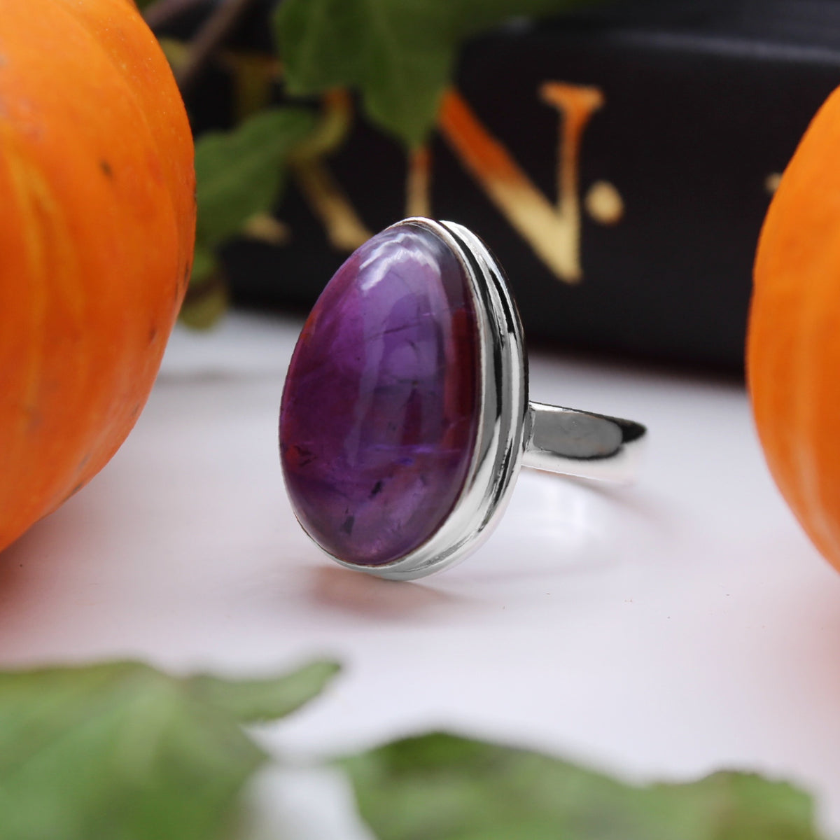 POTION - Sterling Silver & Amethyst Ring - SIZE US 8